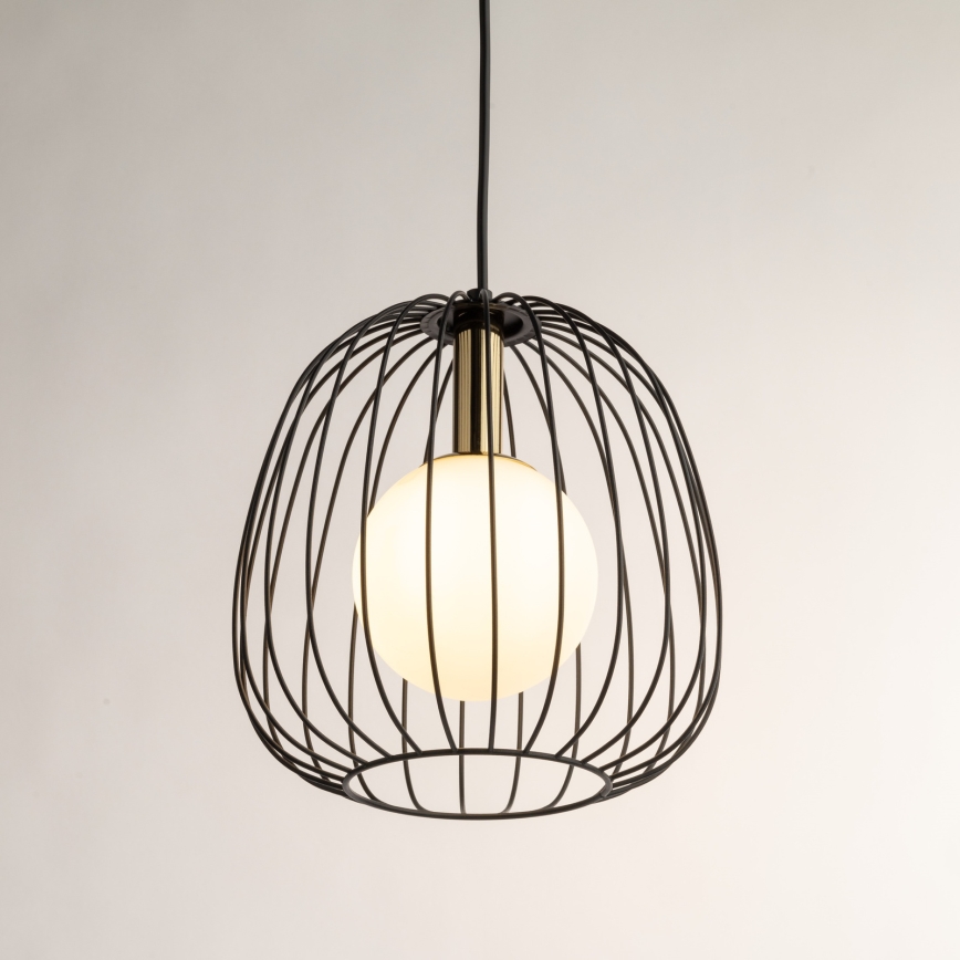 Подвесная люстра BELL 1xG9/12W/230V диаметр 24 см черный/золотистый