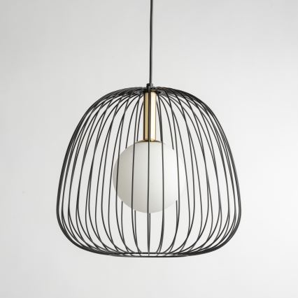 Подвесная люстра BELL 1xG9/12W/230V диаметр 33 см черный/золотистый