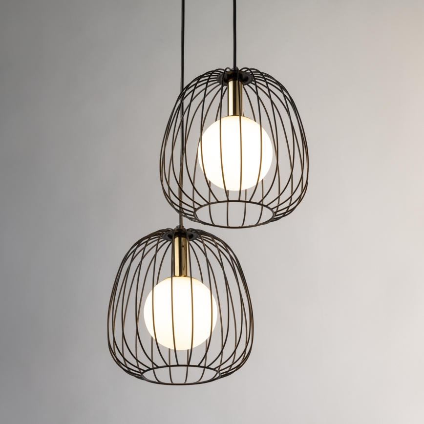 Подвесная люстра BELL 2xG9/12W/230V черный/золотистый