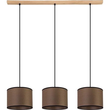 Подвесная люстра BENITA 3xE27/40W/230V коричневый/дуб