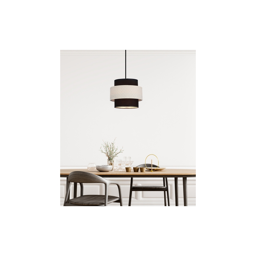 Подвесная люстра BENTA 1xE27/40W/230V черный/кремовый