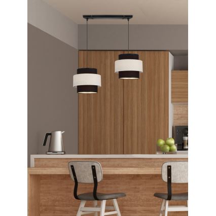 Подвесная люстра BENTA 2xE27/40W/230V черный/кремовый