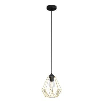 Подвесная люстра BERGEN 1xE27/60W/230V черная/золотая