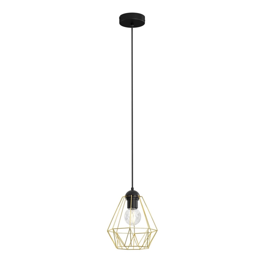Подвесная люстра BERGEN 1xE27/60W/230V черная/золотая