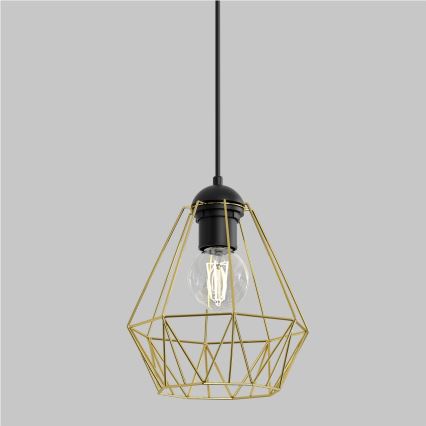 Подвесная люстра BERGEN 1xE27/60W/230V черная/золотая