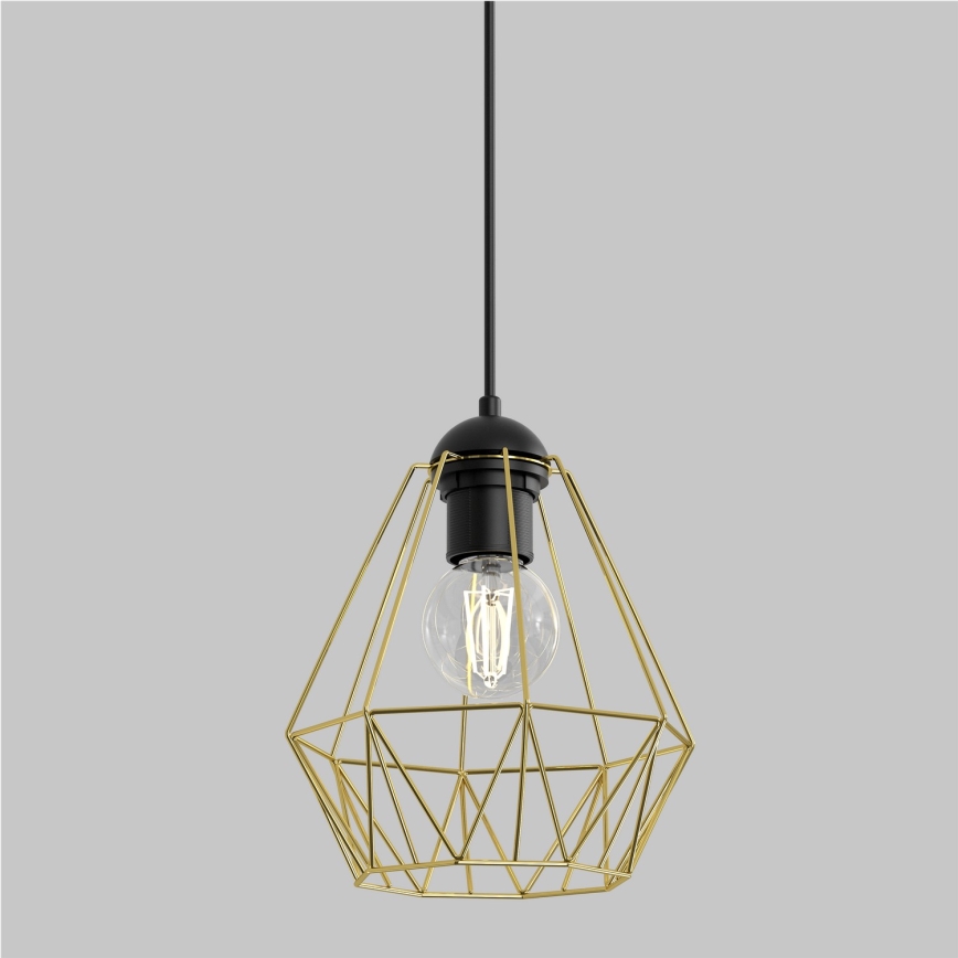 Подвесная люстра BERGEN 1xE27/60W/230V черная/золотая