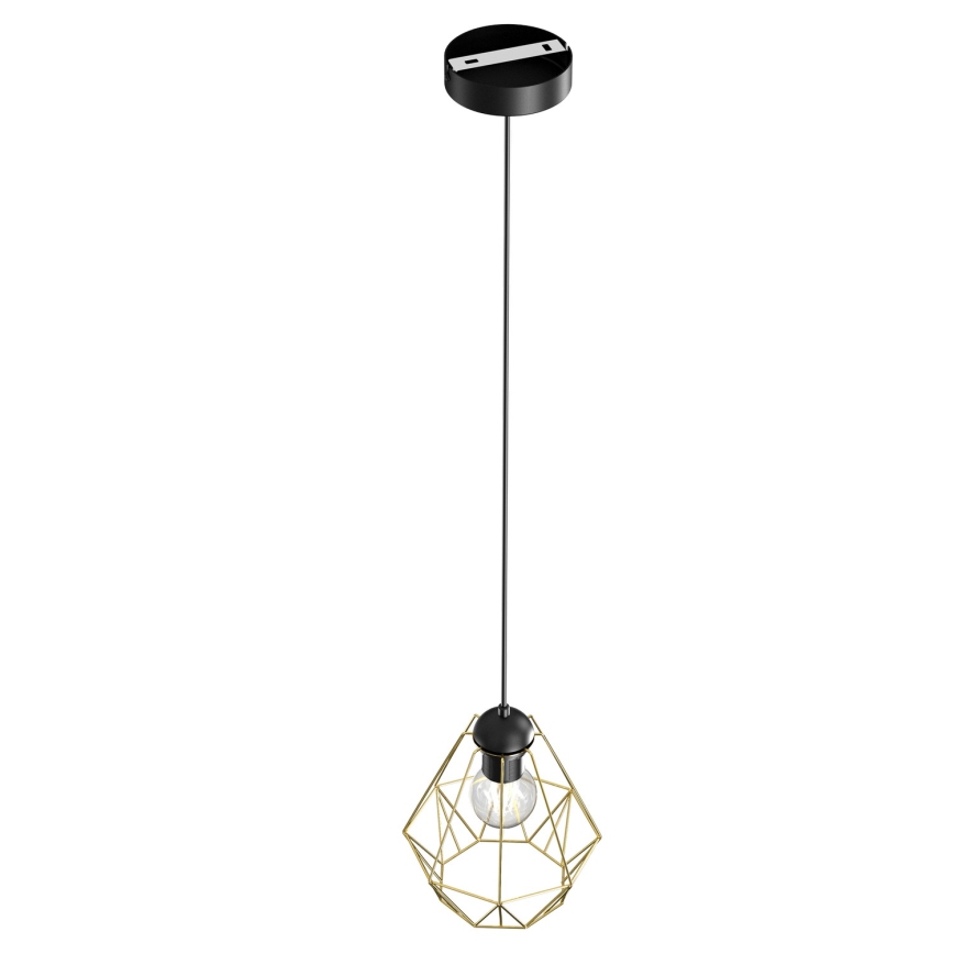 Подвесная люстра BERGEN 1xE27/60W/230V черная/золотая