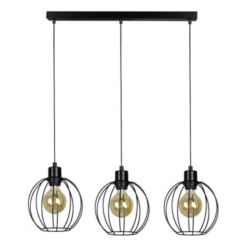 Подвесная люстра BERIS 3xE27/60W/230V дуб