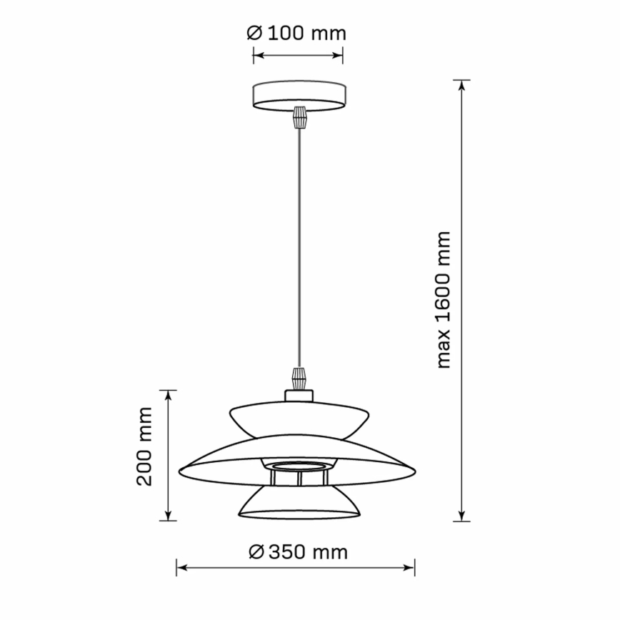 Подвесная люстра BERIT 1xE27/20W/230V черный