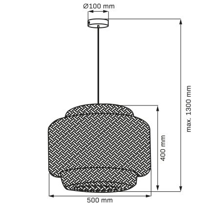 Подвесная люстра BERTA 1xE27/20W/230V диаметр 50 см бамбук