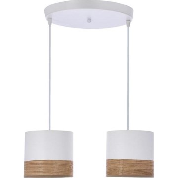 Подвесная люстра BIANCO 2xE27/40W/230V белый/коричневый