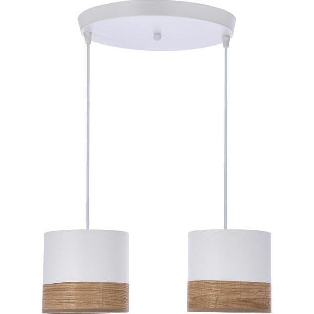 Подвесная люстра BIANCO 2xE27/40W/230V белый/коричневый