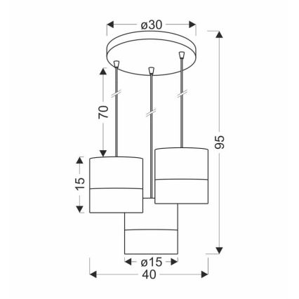 Подвесная люстра BIANCO 3xE27/40W/230V белый/коричневый