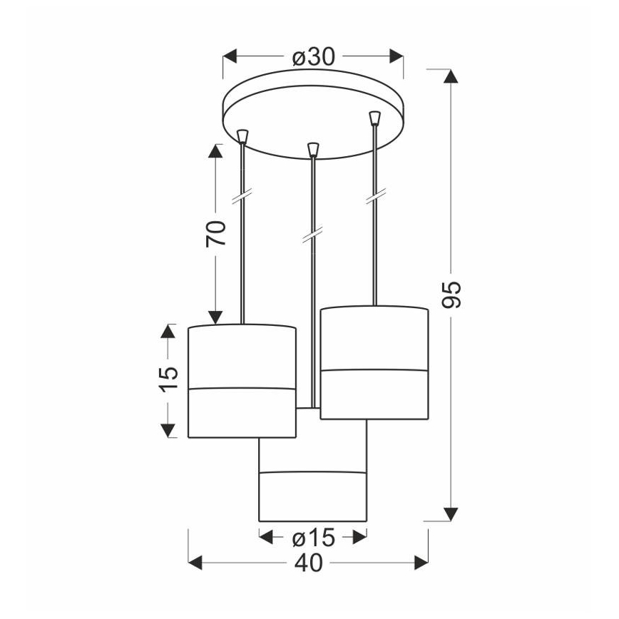 Подвесная люстра BIANCO 3xE27/40W/230V белый/коричневый