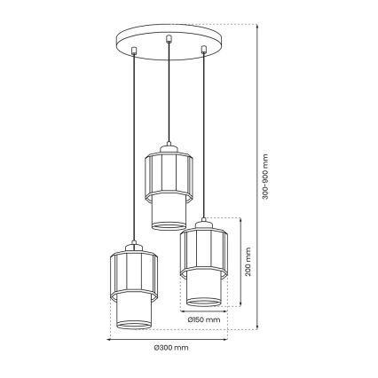 Подвесная люстра BLANCO 3xE27/60W/230V белая