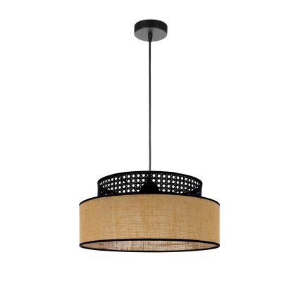 Подвесная люстра BOHO 1xE27/60W/230V черный/ротанг