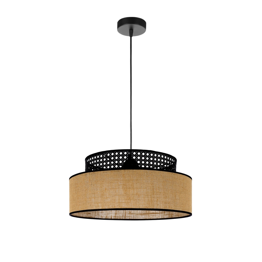 Подвесная люстра BOHO 1xE27/60W/230V черный/ротанг