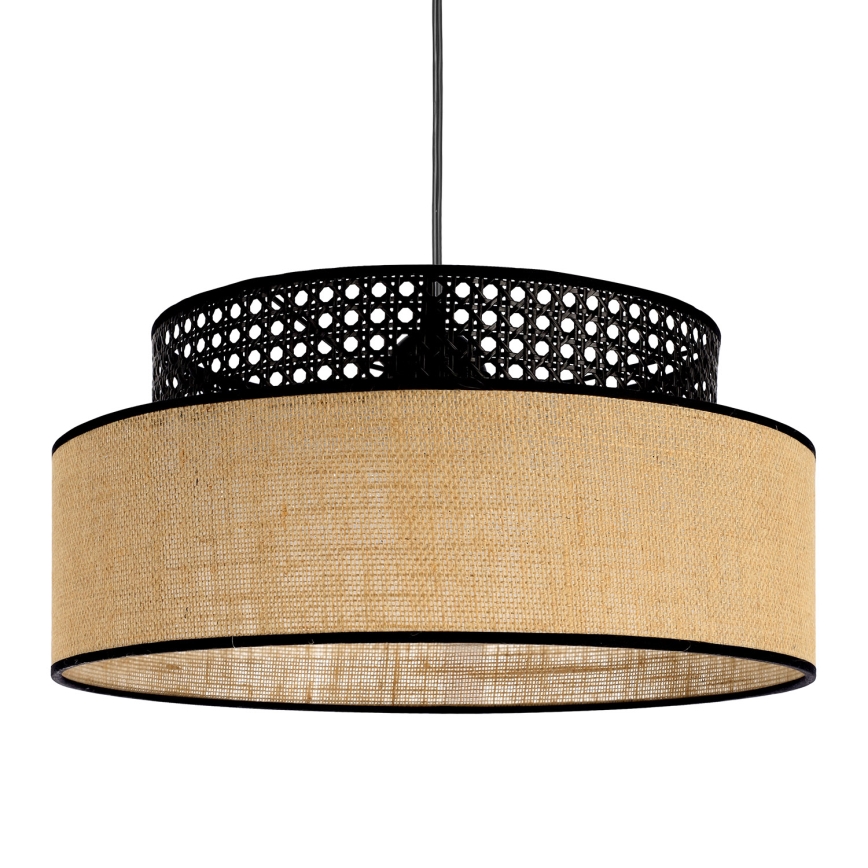 Подвесная люстра BOHO 1xE27/60W/230V черный/ротанг