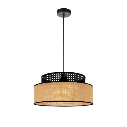 Подвесная люстра BOHO 1xE27/60W/230V черный/ротанг