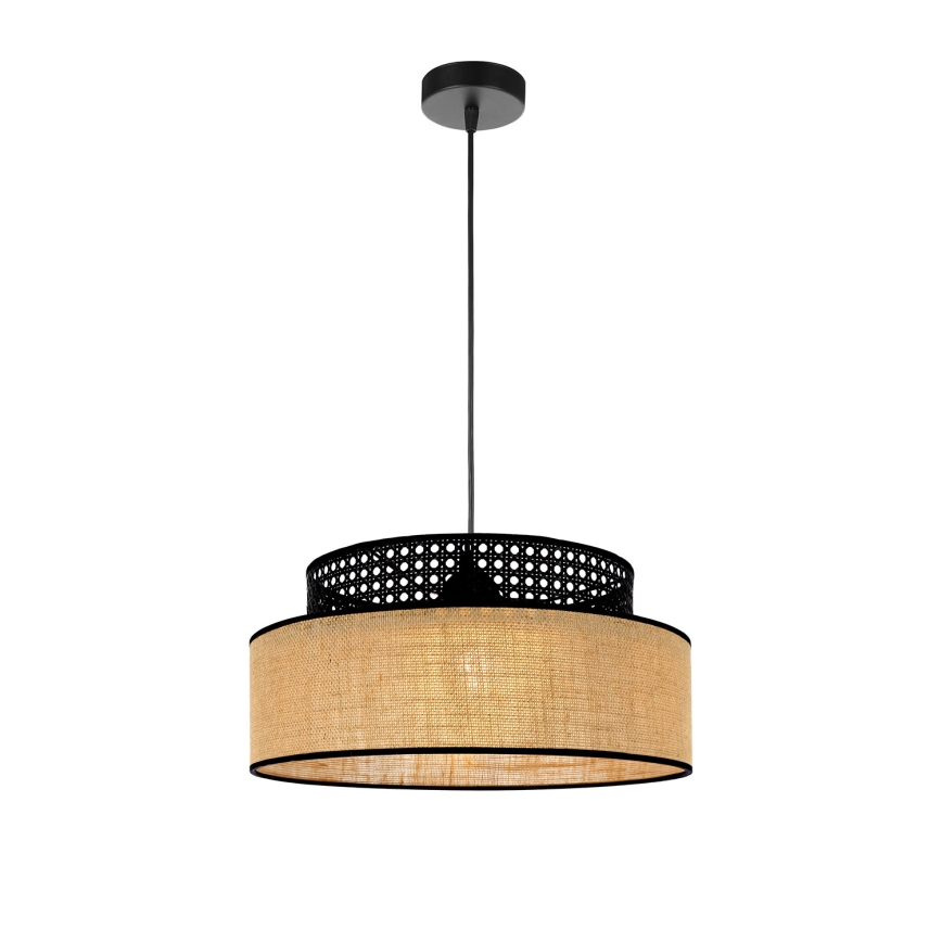 Подвесная люстра BOHO 1xE27/60W/230V черный/ротанг