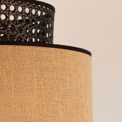 Подвесная люстра BOHO 1xE27/60W/230V черный/ротанг