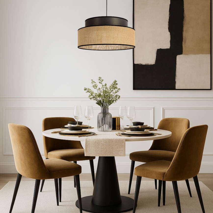 Подвесная люстра BOHO 1xE27/60W/230V коричневый/бежевый