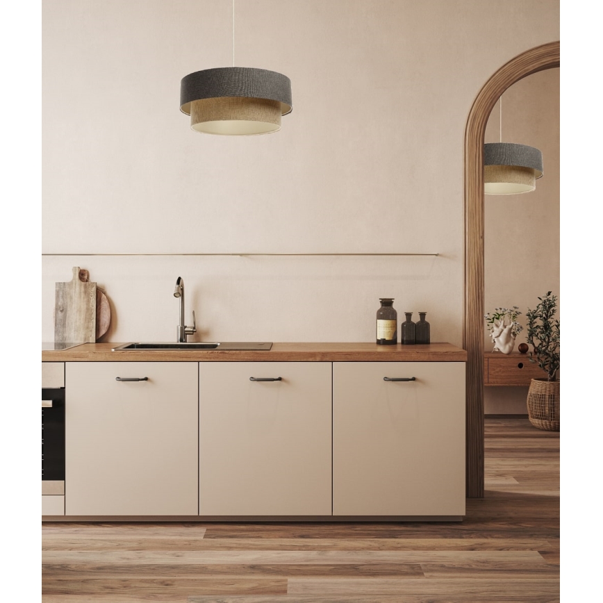 Подвесная люстра BOHO TRINITI 1xE27/60W/230V серый/бежевый
