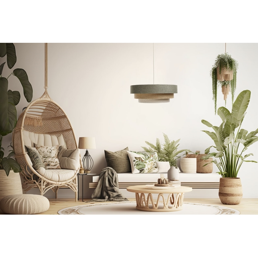 Подвесная люстра BOHO TRINITI 1xE27/60W/230V серый/бежевый/кремовый