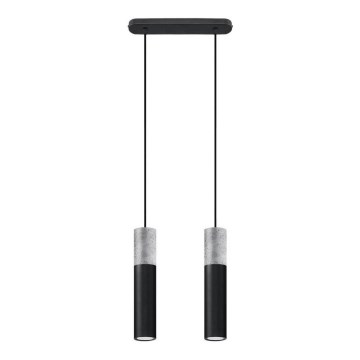 Подвесная люстра BORGIO 2xGU10/40W/230V бетон/металл черный