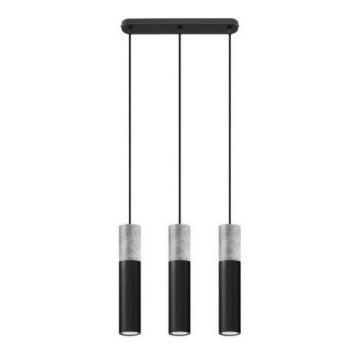 Подвесная люстра BORGIO 3xGU10/40W/230V бетон/металл черный