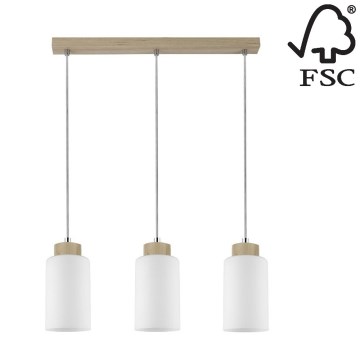 Подвесная люстра BOSCO 3xE27/60W/230V береза - сертифицировано FSC