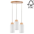 Подвесная люстра BOSCO 3xE27/60W/230V береза - сертифицировано FSC
