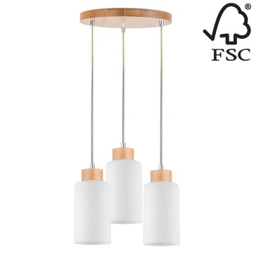 Подвесная люстра BOSCO 3xE27/60W/230V береза - сертифицировано FSC