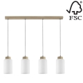 Подвесная люстра BOSCO 4xE27/60W/230V дуб - сертифицировано FSC