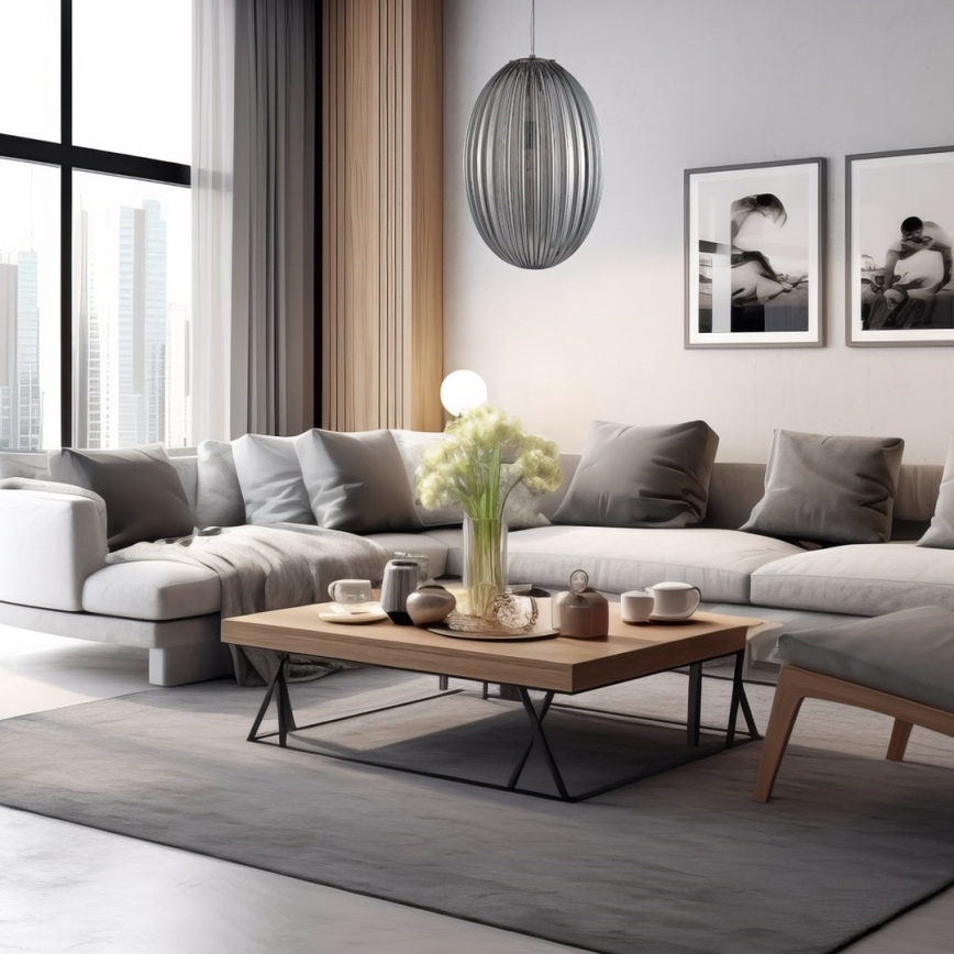 Подвесная люстра BRAGA 1xE27/60W/230V серый
