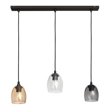 Подвесная люстра BRILLANT 3xE27/15W/230V бежевая/прозрачная/серая