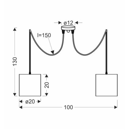 Подвесная люстра CANDIDA 2xE27/40W/230V паук черный/медный