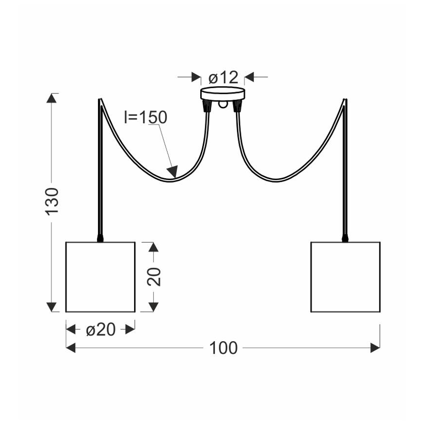 Подвесная люстра CANDIDA 2xE27/40W/230V паук черный/медный