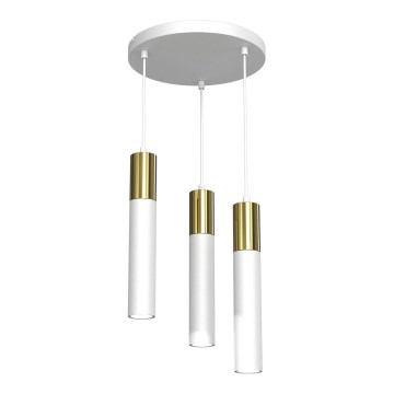 Подвесная люстра CASSA 3xGU10/8W/230V белая/золотая
