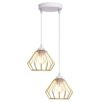 Подвесная люстра CEED GOLD 2xE27/60W/230V диаметр 28 см белый/золотистый
