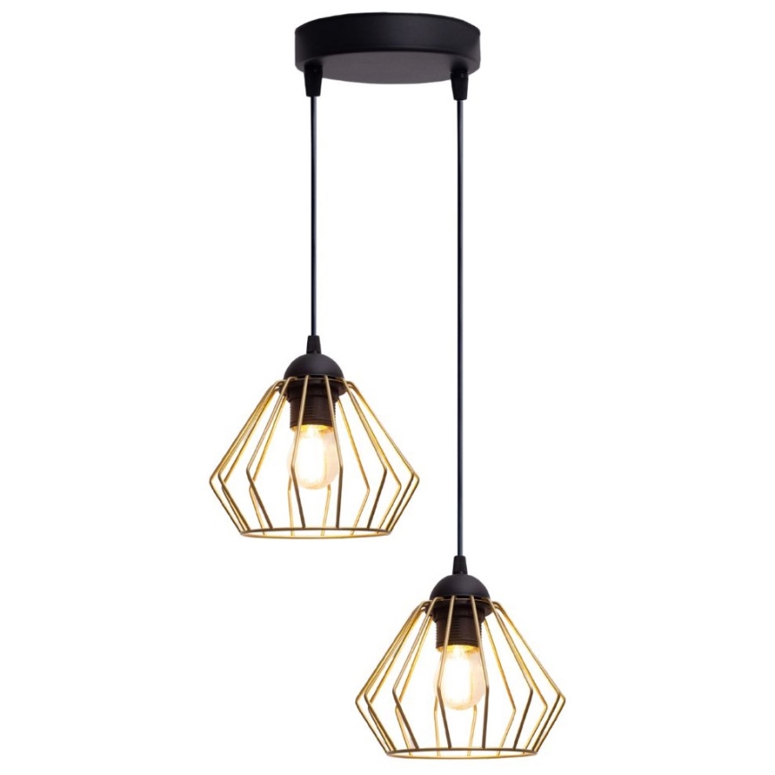 Подвесная люстра CEED GOLD 2xE27/60W/230V диаметр 28 см черный/золотистый