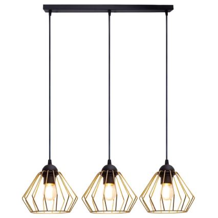 Подвесная люстра CEED GOLD 3xE27/60W/230V черный/золотистый