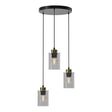 Подвесная люстра CHIC 3xE27/60W/230V черная/серая
