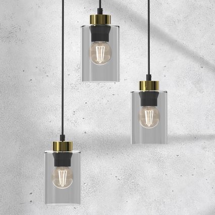 Подвесная люстра CHIC 3xE27/60W/230V черная/серая