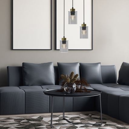 Подвесная люстра CHIC 3xE27/60W/230V черная/серая