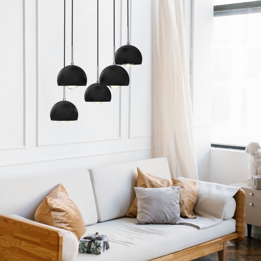 Подвесная люстра COOL 5xE27/60W/230V черная