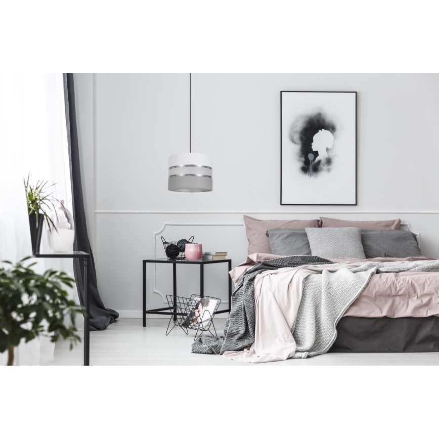 Подвесная люстра CORAL 1xE27/60W/230V ⌀ 20 cm белая/серая