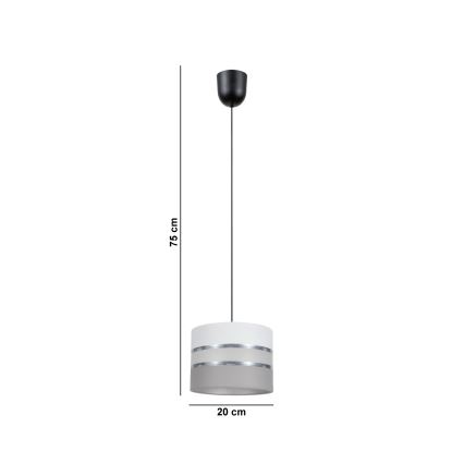 Подвесная люстра CORAL 1xE27/60W/230V ⌀ 20 cm белая/серая