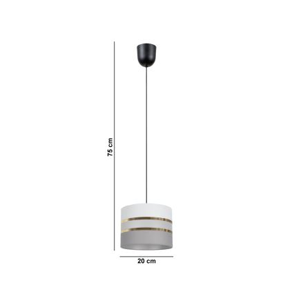 Подвесная люстра CORAL 1xE27/60W/230V ⌀ 20 cm белая/серая