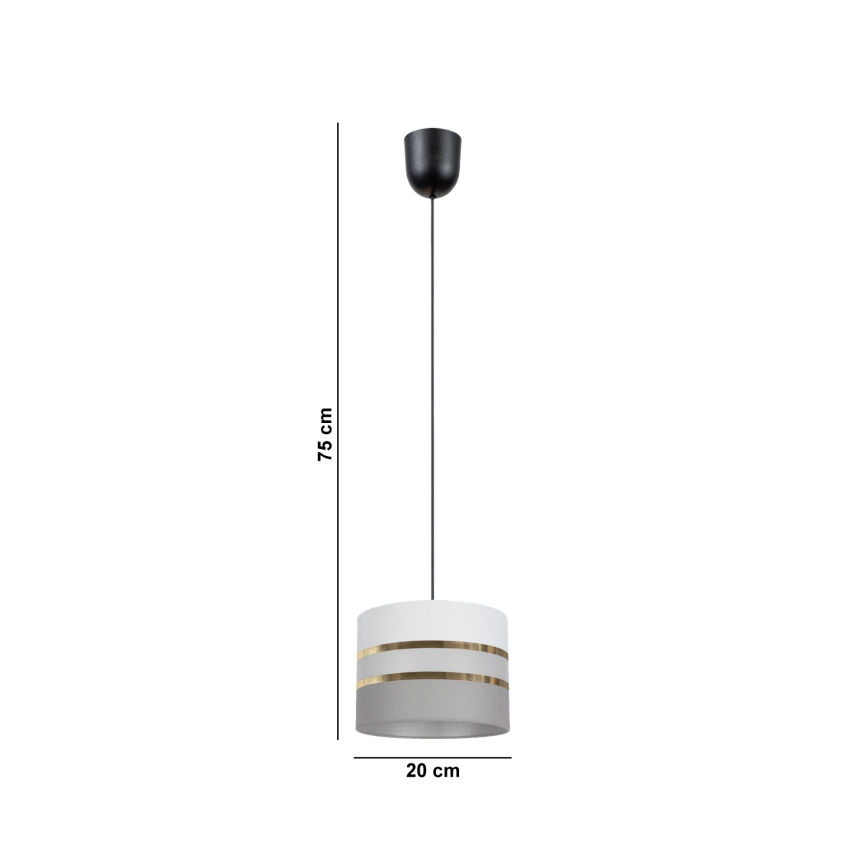 Подвесная люстра CORAL 1xE27/60W/230V ⌀ 20 cm белая/серая